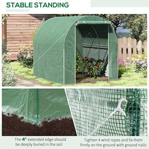 Serra a tunnel verde 6FT X 6FT X 6FT con telaio in acciaio e copertura avvolgibile, porta con cerniera per uso esterno e giardino - Product Image 5