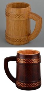 Wooden Beer Mug Modern Classic <b>Bar</b> <b>Accessory</b> Handmade Eco-Friendly Dishwasher Safe Reusable with Handle - Product Image 6