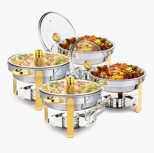 Ensemble de 4 réchauds de luxe en acier inoxydable de 5 litres pour buffet, au meilleur prix - Product Image 2