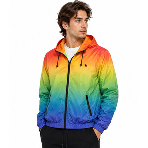 Custom Abstract Print Windbreaker <b>jacket</b> for <b>men</b> Lightweight Wholesale Printed Custom Logo Zip Up Outerwear Sports <b>Running</b> Wear - Product Image 5