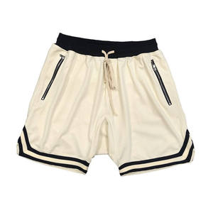 Shorts décontractés pour hommes en tissu peigné avec poche avant, broderie de logo personnalisée, style urbain, couleur unie, 100 % coton, coupe-vent et respirant - Product Image 2