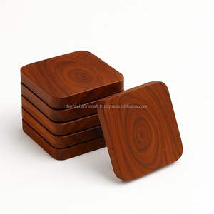 แผ่นรองแก้วไม้ทรงสี่เหลี่ยมทันสมัย น้ำหนักเบา ทำด้วยมือ ซึมซับได้ดี สำหรับกาแฟ ชา งานแต่งงาน ห้องรับประทานอาหาร ห้องครัว - Product Image 5