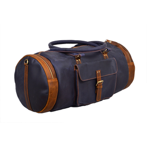 New Style Genuine Leather Shoulder Duffle <b>Bag</b> Short Distance <b>Trip</b> Travel <b>Bag</b> Available At Low Price - Product Image 4