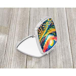 Renoncules colorées miroir de maquillage de voyage Compact cadeau de conception de poche pliant Portable pour les femmes et les filles - Product Image 2