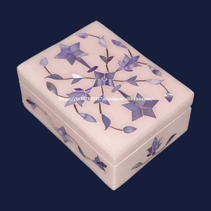 Nouvelle Arrivée 2026 – Boîtes à Bijoux en Marbre Bleu à Prix Réduit, Petite Taille 3 x 2, Incrustation de Nacre Bleue, Élégantes Boîtes Cadeaux 7,5 x 5 - Product Image 3