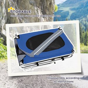 Rimorchio per Bicicletta per Cani Azzurro/Grigio con 3 Ingressi, Ruote Fuoristrada e Rete di Protezione per Viaggi Sicuri con Animali Domestici - Product Image 4