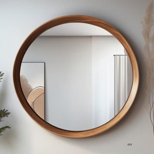 Modern Round Metal Wall Mirror <b>Large</b> Decorative Gold Brass <b>Frame</b> Accent Mirror For Home Hotel And Bathroom Decoration - Product Image 2