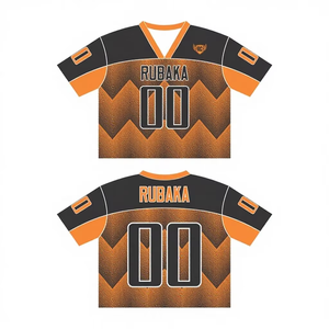 Camiseta de Fútbol Americano Vintage con Estampado Personalizado, Estilo Oversize, de Manga Corta, Malla 100% Poliéster Transpirable, Ropa Urbana para Hombre - Product Image 1