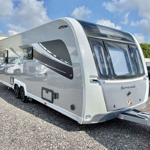 Remolque de viaje blanco y negro, caravana, autocaravana, carpa plegable ajustable e impermeable para acampar y viajar - Product Image 1