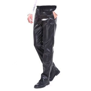 <b>Mens</b> Glossy Shiny Leather Pants <b>Men</b> <b>Pleated</b> PU Leather Streetwear Loose Ruched Casual <b>Trousers</b> Custom Punk Leather <b>Trousers</b> - Product Image 6