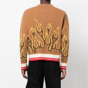 Custom Knit Sweater Men Long Sleeve Jacquard <b>Pullover</b> <b>Jumper</b> Men Knitwear Crew Neck Wool Knitted Sweater Man - Product Image 3