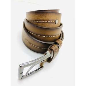 Luxury Unisex Belts Accessories Formal Style Brown Polish Cow <b>Hide</b> Genuine Leather Belts Steel Handmade Waterproof Eco-Friendly - Product Image 5