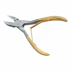 Gold Stainless Steel False Tips Edge Cutter Cuticle Nail Nipper Clipper Nail Art Tool