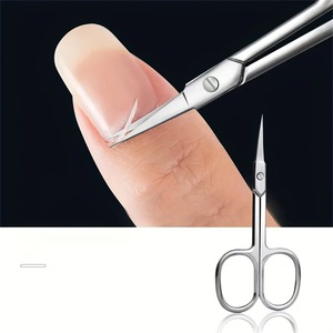 Stainless Steel Straight Blade Cuticle Trimming Shears for Personal Care Facial Hair <b>Removal</b> and Fine Nose Hair - Product Image 2