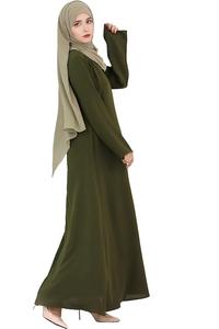 Nouvelles Abayas Essentielles Longues en Gros, Robes Modestes Unies de Couleur Unie, Abayas Plissées Traditionnelles Classiques Islamiques Musulmanes pour Femmes - Product Image 2
