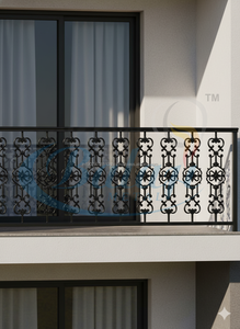 Modern Grey Cast Iron Balcony Grill Sand Moulding Super Shot Blast Finish Rustproof Decorative Balcony Guards Bulk Supplier - Product Image 2