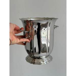 Oval Shape Silver Champagne Buckets Metal <b>Coolers</b> High <b>Ice</b> Bucket Luxury Stainless Steel <b>Ice</b> Bucket with Metal Tripod Stand - Product Image 2