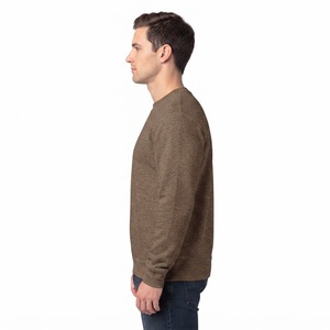 Sweat-shirt à col rond pour homme en édition limitée, couleur brun chiné, coupe classique décontractée, en molleton doux, manches longues, pull décontracté, qualité supérieure - Product Image 3