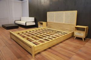 Ananta Solid Teak Wood <b>Bed</b> Frame & Rattan Headboard <b>Queen</b> <b>Size</b> Bedroom Furniture - Product Image 2