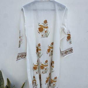 Cotton Hand Block Print Boho Floor-Length A-Line Breathable Womens <b>Summer</b> Wear Sleeveless V Neck Striped Loose Waist <b>Kaftan</b> - Product Image 4