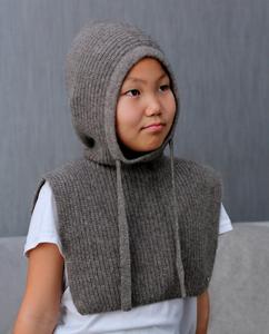 Calentador de pecho de cuello de lana de yak mongol con capucha Moda para niños y jóvenes Moda de moda - Product Image 6