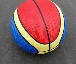 Ballon de basket en PVC jaune et bleu, taille 5, durable pour enfants et adultes - Product Image 6