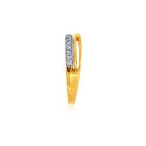 Bague Double Élégance en Diamants, Bague Premium à Double Rangée de Diamants de Laboratoire, Alliance Croisée en Or Rose, Fournisseur de Bijoux Fins - Product Image 3