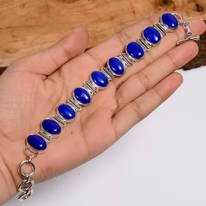 Pulsera vintage de plata de ley con lapislázuli, joyería bohemia hecha a mano, regalo para mujeres y niñas - Product Image 4