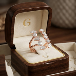 Bague de luxe en or 10K avec diamant de laboratoire multi-coupes à branches fantaisie, bijoux fins de créateur, vente en gros, fabricant OEM, fournisseur - Product Image 2