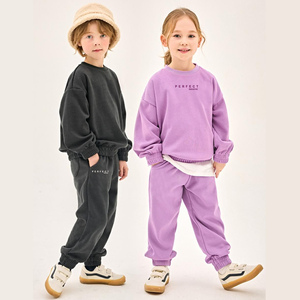 Conjuntos de sudaderas para niñas, conjuntos deportivos oversize con hombros caídos, conjuntos de pantalones deportivos, joggers de pierna recta con logo personalizado, conjuntos de invierno - Product Image 2