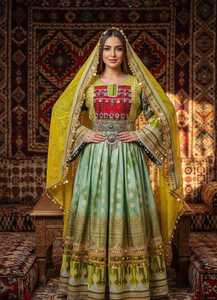 Traje de 3 Piezas con Bordado de Encaje Profesional, Nuevo Estilo, Vestido Afgano Kuchi para Mujeres Musulmanas, Ideal para Bodas y Fiestas - Product Image 4