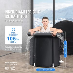 Vasca da Bagno Portatile in PVC per Atleti, 105 Galloni, Piscina Gonfiabile per Immersione in Acqua Fredda, Terapia di Recupero con Stampa Logo - Product Image 2