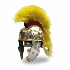 หมวกนักรบเทมพลาร์ยุคกลาง หมวกเกราะนักรบเทมพลาร์ ของตกแต่งบ้านและสำนักงานทำจากโลหะเหล็กโบราณ - Product Image 1