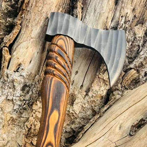 Handmade Industrial High Carbon Steel Tomahawk Hatchet Multi-Purpose Camping Outdoor Survival <b>Axe</b> Rose <b>Wood</b> Handle Leather 1.5kg - Product Image 5