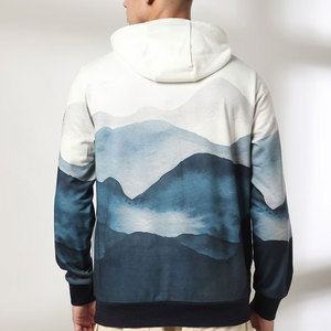 Sudadera con Capucha para Hombre, Estampado por Sublimación con Diseño de Montaña, Corte Regular, Tejido de Poliéster, Ropa Casual de Otoño - Product Image 3