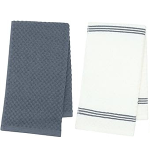 Serviettes de cuisine rayées 100% coton tissé, torchons absorbants et rafraîchissants, ensemble cadeau, nettoyage à sec, vente en gros, faible MOQ, Inde - Product Image 1
