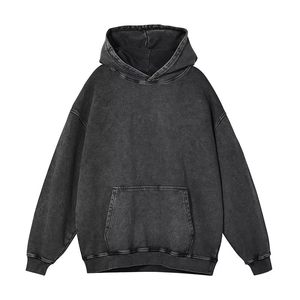 Sweat-shirt à capuche unisexe surdimensionné en coton molletonné 100% avec effet délavé personnalisé, idéal pour l'hiver, le streetwear, séchage rapide, mode décontractée, OEM - Product Image 1