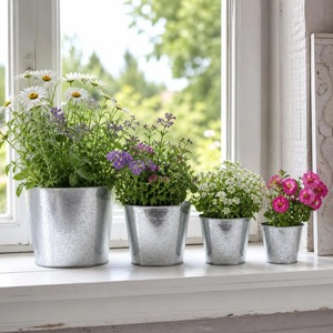 Juego de 5 macetas decorativas para jardín, ideales para plantas de interior y exterior, y exhibición de vegetación, procedentes de la India. - Product Image 1