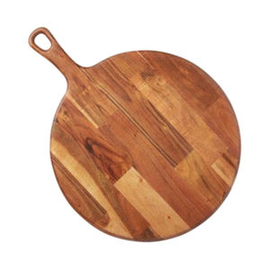 Tabla de cortar redonda de madera de diseño vintage con asa, tabla de picar de madera para cocina, tabla para servir, bandeja para queso - Product Image 2