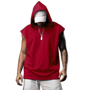 Camiseta sin mangas personalizada para hombre, de secado rápido, para gimnasio, entrenamiento atlético, con capucha. - Product Image 5