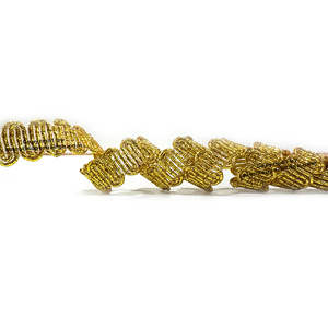 Ceremonial Gold Gimp <b>Braided</b> Trim Metallic Edge Scroll Design Handmade High-quality Customizable Color for Uniforms <b>Accessories</b> - Product Image 2