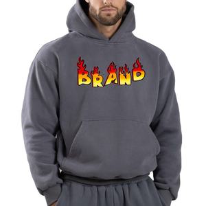 เสื้อฮู้ดดี้แนวสตรีทสำหรับผู้ชายผ้าฝ้าย100% โอเวอร์ไซส์ทรงหลวมลำลองสีทึบปักลายได้ตามต้องการสำหรับฤดูหนาว - Product Image 1