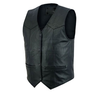 Premium Genuine <b>Men</b> <b>Leather</b> <b>Vest</b> Soft <b>Leather</b> Comfortable Fit Classic Design For Casual Fashion Outdoor Travel And Daily Wear - Product Image 2