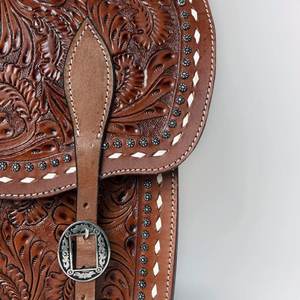 Sacoche de selle de cheval Western en cuir véritable robuste de qualité supérieure pour la randonnée traditionnelle, autres sacs de sport - Product Image 2