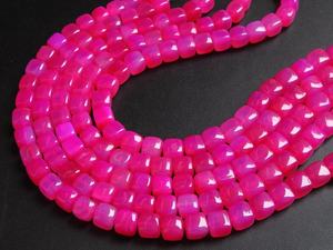 Nouveauté : Perles de chalcédoine rose vif, lisses et allongées, 6 mm, 9 pouces, pierres en vrac pour la fabrication de bijoux, prix de gros - Product Image 5