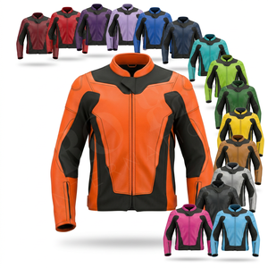 เสื้อแจ็คเก็ตมอเตอร์ไซค์หนังแท้ Pro Felt Custom Safety Apparel สำหรับผู้ชาย ดีไซน์ทันสมัย พร้อมแผงตาข่ายเพื่อการระบายอากาศ - Product Image 1