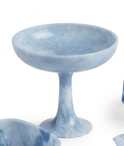 Bols de service pour salade et fruits en céramique faits à la main, aspect marbre, motif ondulé brillant et poli, pour fêtes, mariages, Noël, événements, repas - Product Image 6