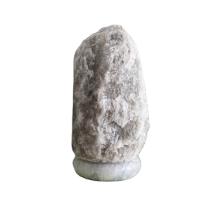 Lámpara de sal del Himalaya de alta calidad, hecha a mano con cristal natural gris del Himalaya, base de madera, lámpara de sal gris. - Product Image 5