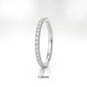 Bague d'anniversaire empilable en gros, or massif 10K 14K 18K, diamant rond de laboratoire de 1,20 mm, bague de promesse de mariage éternité complète - Product Image 1