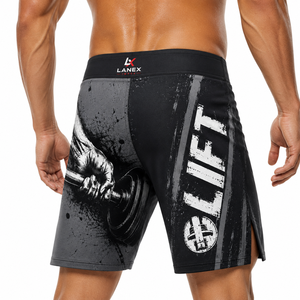 Custom Men Weightlifting Board <b>Shorts</b> Quick Dry Gym Fitness Surf <b>Shorts</b> Beach Swim Trunks Sublimation Printed OEM ODM Black - Product Image 4